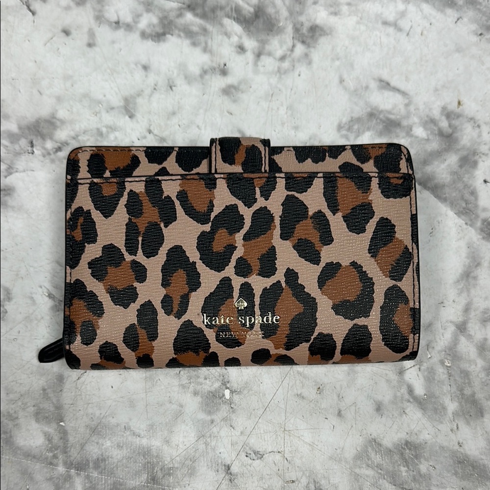 Kate Spade Brown and Black Leopard Print Wallet